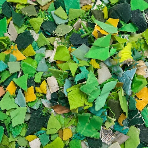 HDPE Green plastic flakes