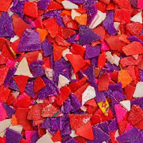 HDPE Red plastic flakes